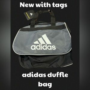 Adidas Black and Gray Duffel Bag